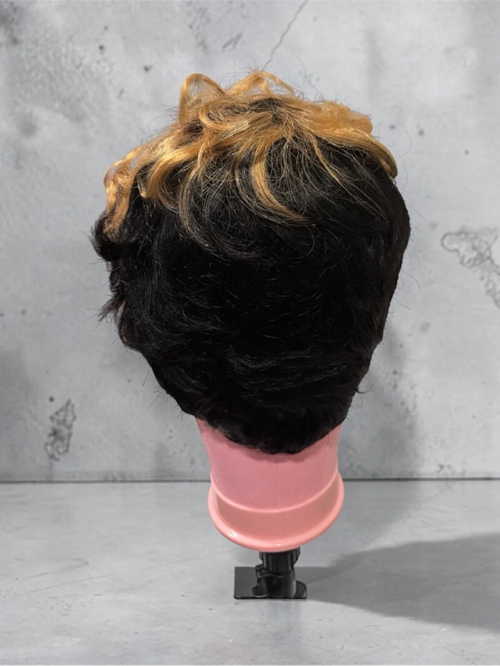 Short Two-Tone Black and Blonde Women’s Wig - Stylish Layered Cut